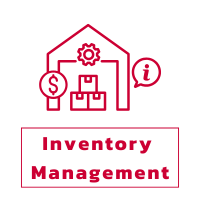 con illustrating Wingfield's inventory management services with precision scales and streamlined processes