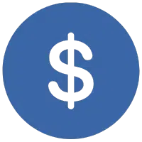 Dollar sign icon colored #3a67a7