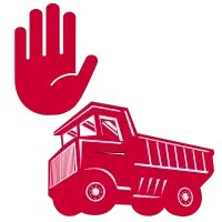 Icon: haul truck queue causing delays